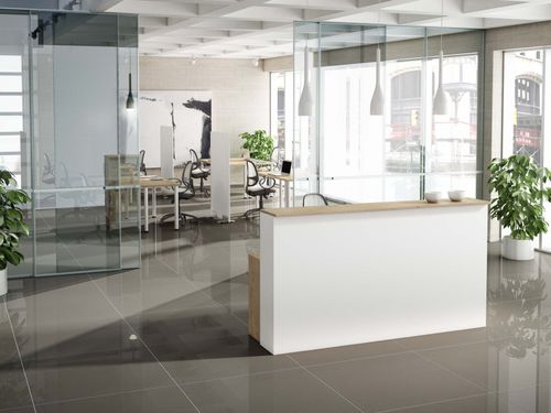 Banco reception modulare - EMOBOK - d'angolo / in legno / in melaminico