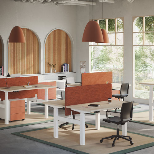 Tavolo da lavoro contemporaneo - EMO-VITY BASIC BENCH - EMOBOK - in melaminico / con supporto in metallo / rettangolare