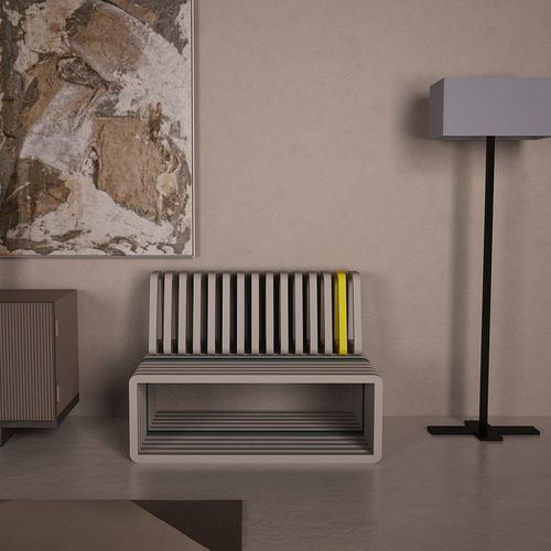 Panca da giardino contemporanea - CROSS - Castellani.it srl - in acciaio / con schienale / modulare