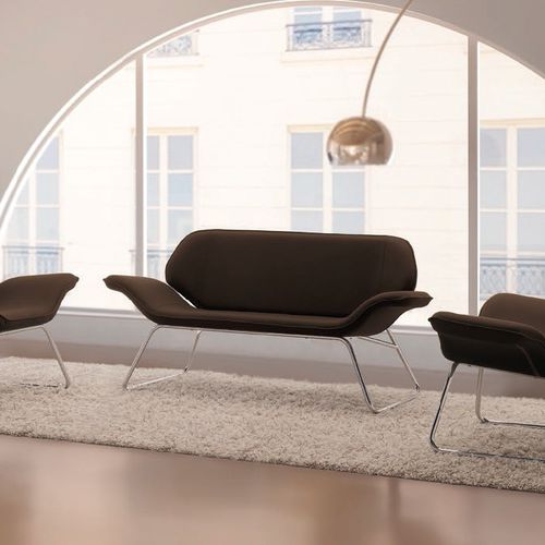Divano contemporaneo - VOLO_O&G - Castellani.it srl - in tessuto / in pelle / con supporto in metallo