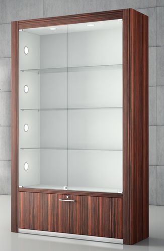 Vetrina contemporanea - Q/120_BF - Castellani.it srl - con piedi / in vetro / in legno