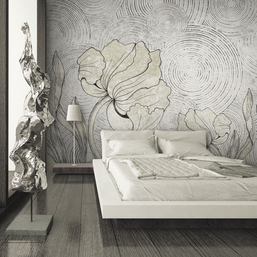 Carta da parati contemporanea - IN BLOOM - Skinwall - in tessuto / in vinile / con motivi floreali