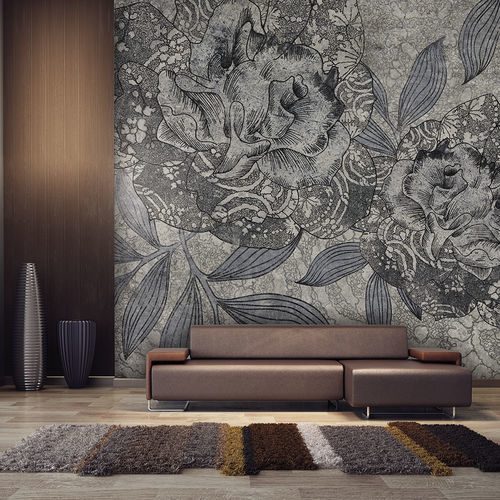 Carta da parati contemporanea - LACE - Skinwall - in tessuto / in vinile / con motivi floreali