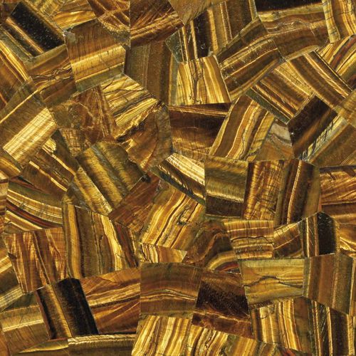 Piastrella in pietra semipreziosa - TIGER EYE GOLD RANDOM - Elite Stone - lucida / da interno / da parete