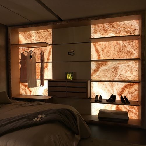 Cabina armadio con fissaggio a muro - VANILLA SKY - Elite Stone - contemporanea / in legno / con illuminazione incorporata