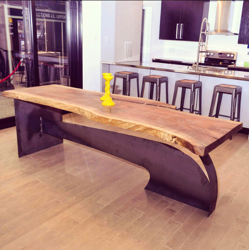 Tavolo da pranzo design originale - PAROTA - Bois & Design - in legno / in acciaio / rettangolare