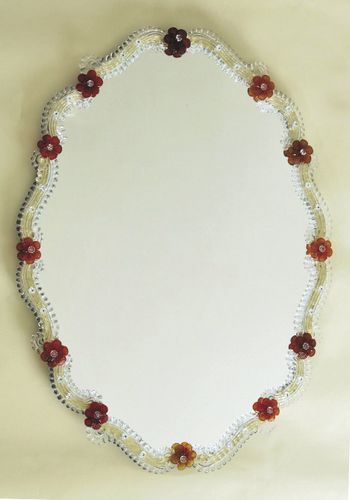 Specchio a muro - Arlecchino - Murano Lux - stile veneziano / ovale / in vetro di Murano