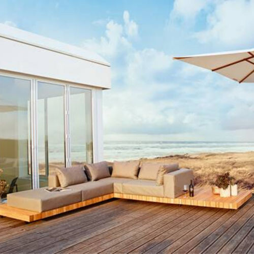Set lounge da giardino contemporaneo - PLATEAU Lounge - Solpuri - idrorepellente / in legno / per uso residenziale