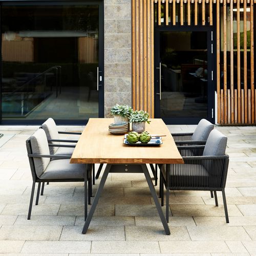 Sedia da pranzo contemporanea - CLUB Dining Chair - Solpuri - da esterno / in alluminio / imbottita