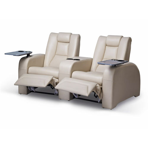 Poltrona per cinema in pelle - ROYAL VIP RECLINER LS-811 - Leadcom Seating - beige / con poggiatesta / con poggiapiedi