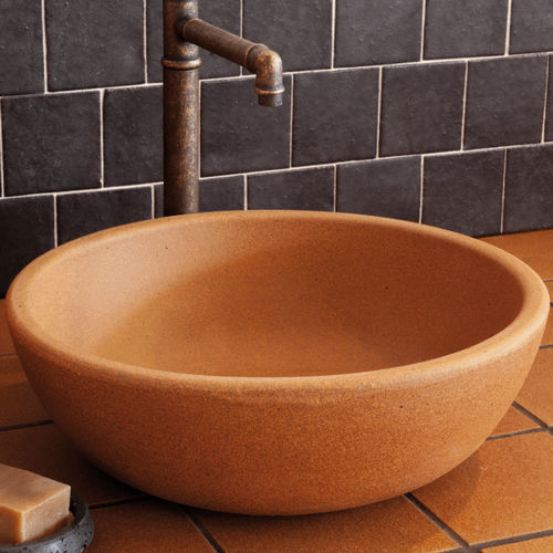 Lavabo da appoggio - HIDRA - CERAMICA FERRES - in gres / rotondo / 1 foro