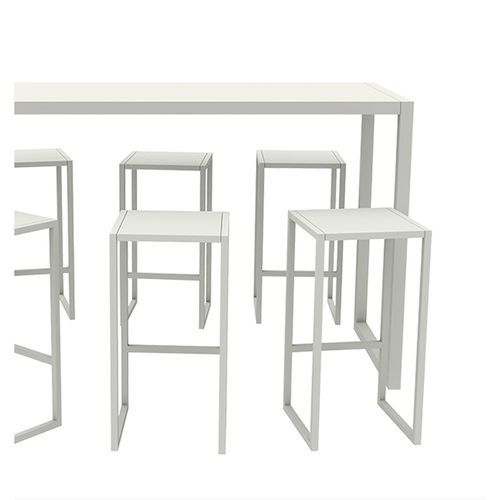 Tavolo alto contemporaneo - SKY - Sara - in laminato / con supporto in metallo / rettangolare