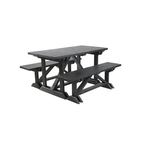 Tavolo da picnic contemporaneo - Jardim - Extruplas - in plastica riciclata / con supporto in plastica / con base in materiali riciclati