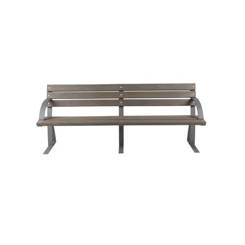 Panca per spazi pubblici contemporanea - Beira Alta - Extruplas - in plastica riciclata / con schienale / con braccioli