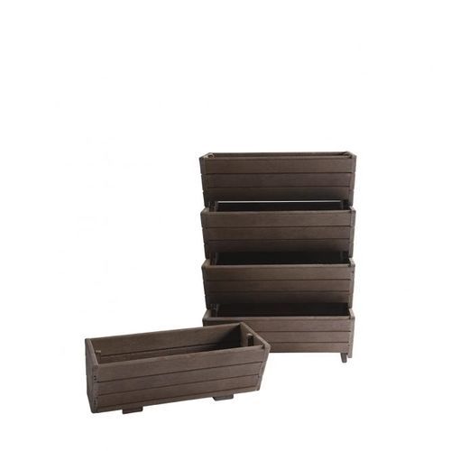Fioriera con profilo a V - Garden - Extruplas - in plastica riciclata / rettangolare / modulabile