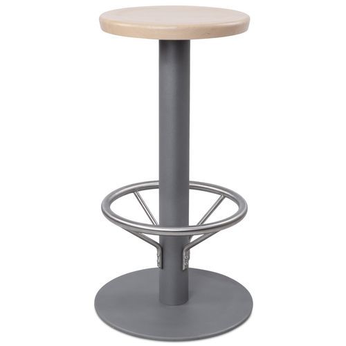 Sgabello da bar contemporaneo - 8107 - Thöni Josef GmbH - in faggio / con supporto in acciaio verniciato a polvere / con base centrale