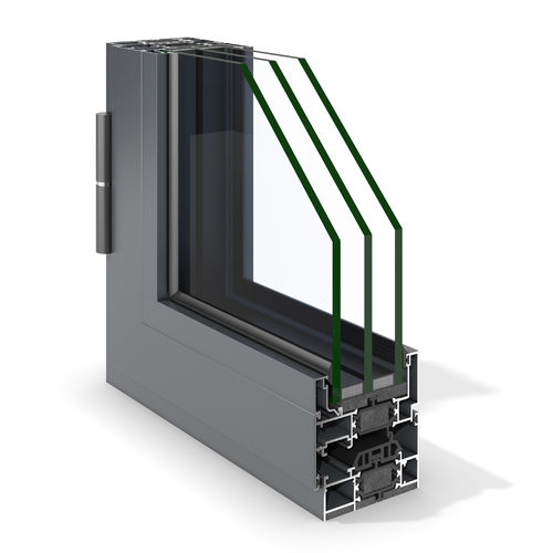 Finestra in alluminio - PRACTICABLE STYL-75 - Codeval - a battente / a tripli vetri / a taglio termico