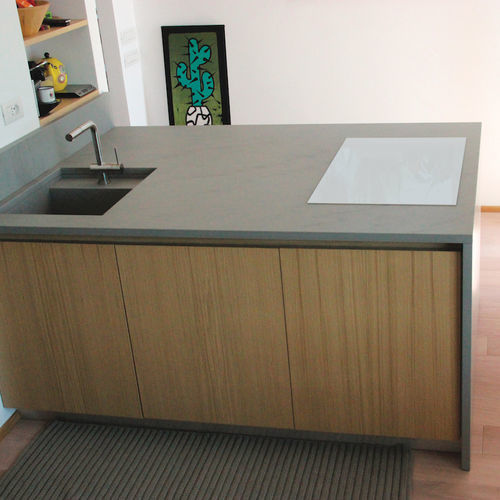 Piano di lavoro in quarzite - GREY VENATO - jaipur pietre - da cucina / grigio / levigato