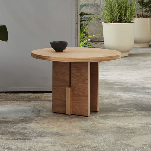 Tavolino basso contemporaneo - BARDI - Hobby Flower - in rovere / in frassino / con supporto in legno