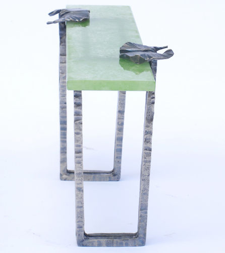 Consolle design originale - WATERLILY - Atelier Stefan Leo - in vetro / in ferro / in nichel