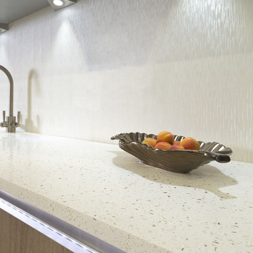 Piano di lavoro in Solid Surface - COPPER FLECK - Minerva Work Surfaces - da cucina / bianco