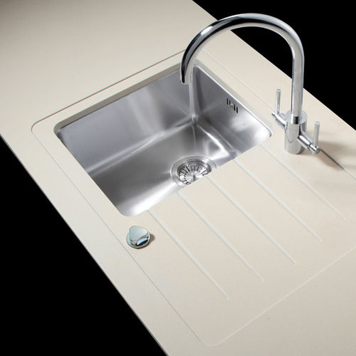 Lavello a 1 vasca - Minerva Work Surfaces - con gocciolatoio / in acciaio inossidabile / sottotop