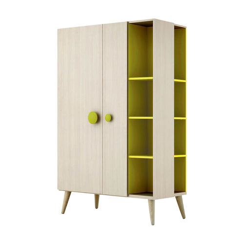 Armadio contemporaneo - WOODY - nidi - con ante battenti / per bambini / con libreria
