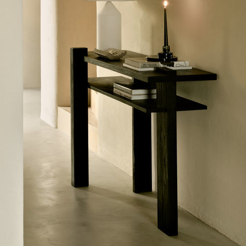 Consolle contemporanea - Abstract  - ETHNICRAFT - in teak / con supporto in teak / rettangolare