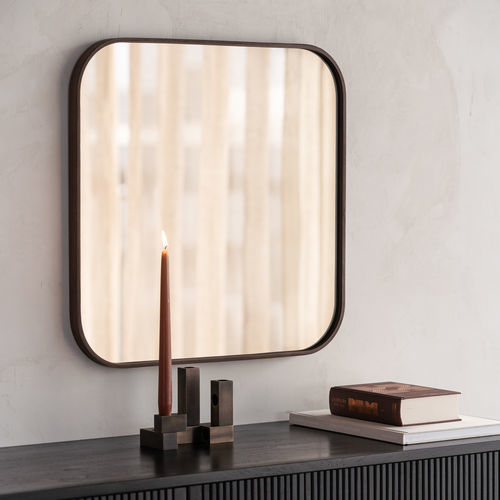 Specchio a muro - Camber  - ETHNICRAFT - contemporaneo / quadrato / in noce