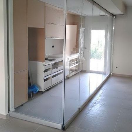 Separatore di spazi in cristallo - KALLITHEA - Atrio Glass Doors - contract / da interno
