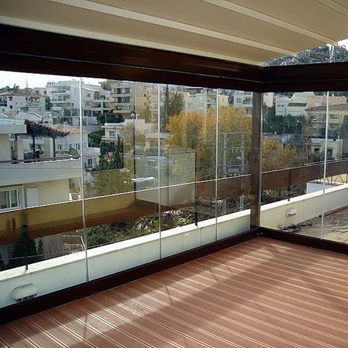 Pergola addossata - PSIHIKO - Atrio Glass Doors - in legno / in vetro / su misura