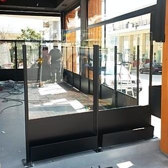 Separatore di spazi in cristallo - PERISTERI, ATHENS - Atrio Glass Doors - per negozio / da esterno