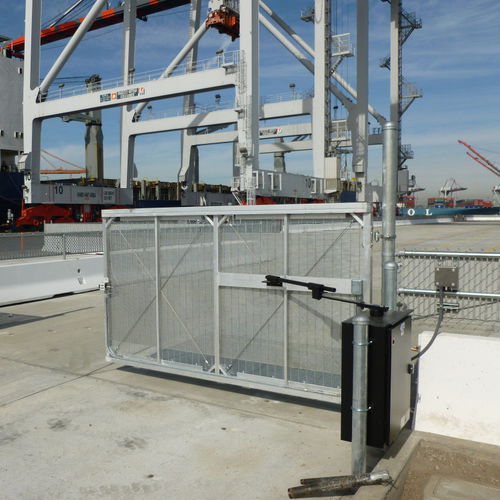 Cancello battente - HEAVY DUTY - Tymetal Corp - in lega d'alluminio / in rete metallica / a motore