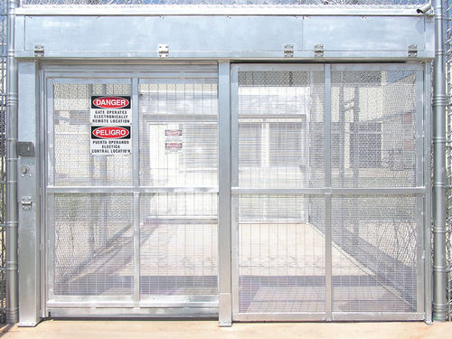 Cancello scorrevole - 3100 - Tymetal Corp - in acciaio galvanizzato / in rete metallica / a motore