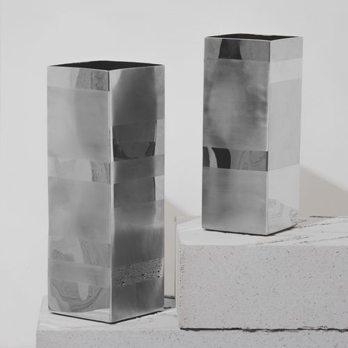 Vaso contemporaneo - ETTA - Aura London - in acciaio inossidabile / argentato