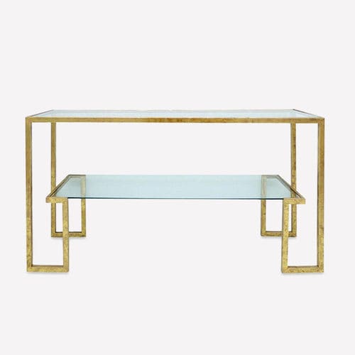 Consolle contemporanea - ALLEN - Aura London - in vetro / con supporto in metallo / rettangolare
