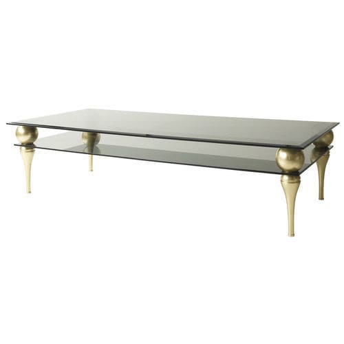 Tavolino basso contemporaneo - Lotus - Fertini Casa - in cristallo / con supporto in legno / rettangolare