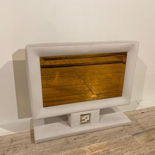 Specchio da appoggio - Signature - Fertini Casa - Art Deco / rettangolare / in ottone lucidato