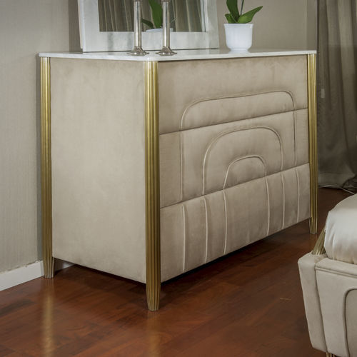 Cassettone contemporaneo - Tuscany - Fertini Casa - in legno / in pelle / in marmo