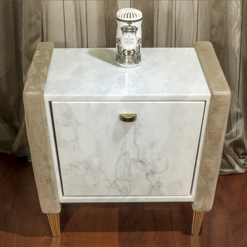 Comodino contemporaneo - Tuscany - Fertini Casa - in pelle / in tessuto / in marmo