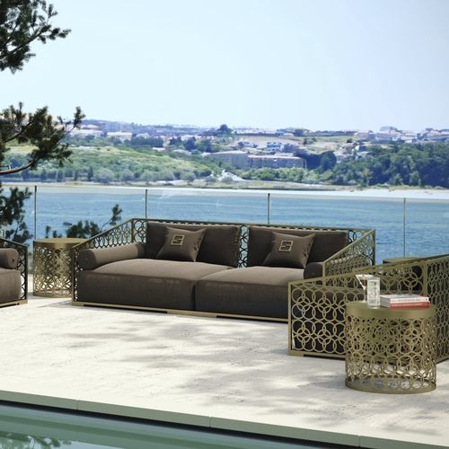 Divano contemporaneo - Fascinio - Fertini Casa - da giardino / in tessuto / con braccioli