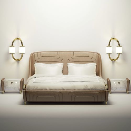 Letto matrimoniale - Tuscany - Fertini Casa - contemporaneo / imbottito / con testiera