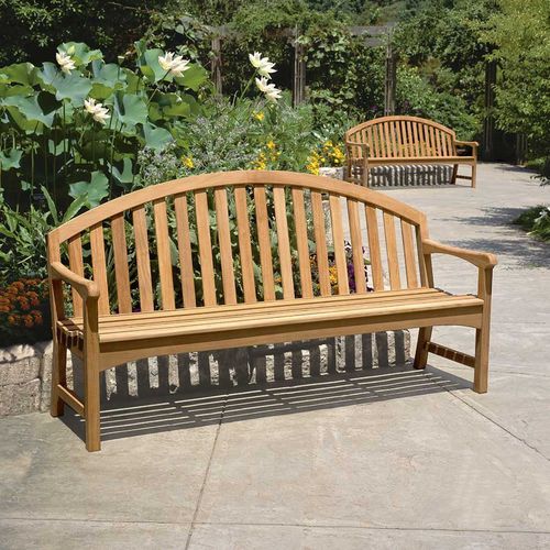 Panca per spazi pubblici classica - BRITTANY : 6304 - COUNTRY CASUAL TEAK - in teak / con schienale / con braccioli