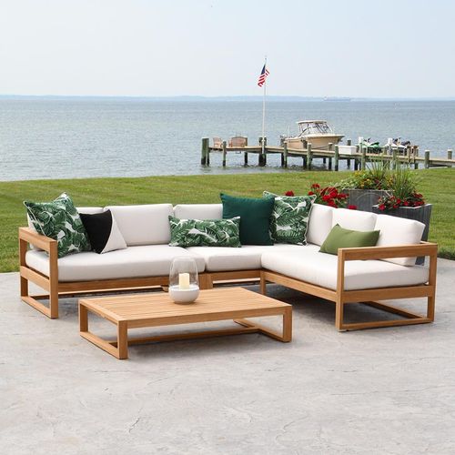 Divano d'angolo - CASITA : 9082 - COUNTRY CASUAL TEAK - contemporaneo / da giardino / in tessuto