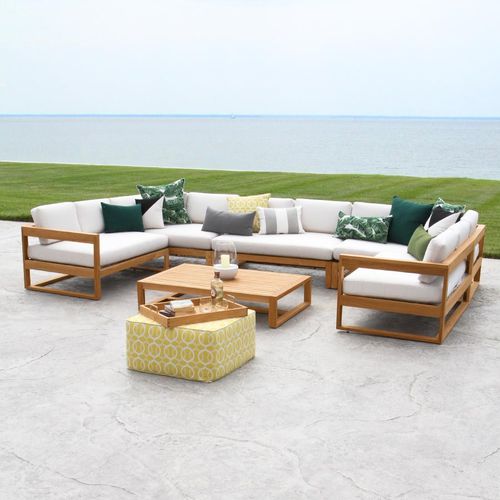 Divano d'angolo - CASITA : 9084 - COUNTRY CASUAL TEAK - contemporaneo / da giardino / in tessuto