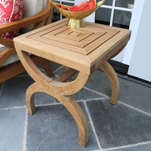Tavolo d'appoggio contemporaneo - FIORI® : 9812 - COUNTRY CASUAL TEAK - in teak / quadrato / per uso residenziale