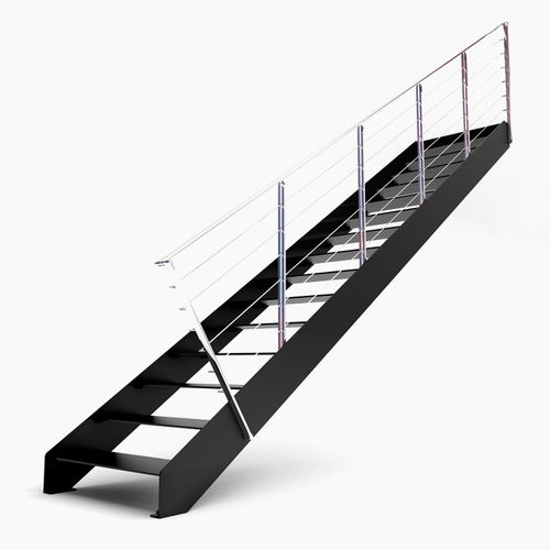 Scala dritta - L20-2R-GFL - d'OPERA STAIRS - con gradini in metallo / con struttura in metallo / contemporanea