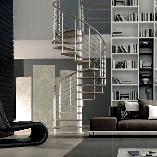 Scala a chiocciola - C20-T-GLE - d'OPERA STAIRS - con gradini in legno / contemporanea / prefabbricata