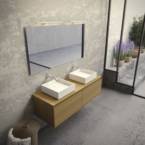 Mobile lavabo doppio - THIN LINE - NOVEL BATHROOM FURNITURE - a muro / in rovere / in noce