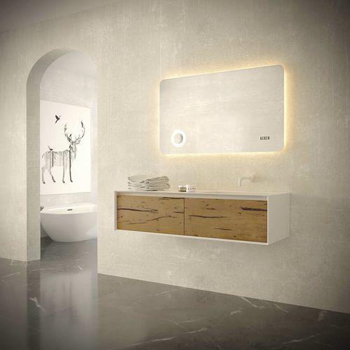 Mobile lavabo a muro - PLANAR COMP 07 - NOVEL BATHROOM FURNITURE - in rovere / in legno laccato / impiallacciato in legno